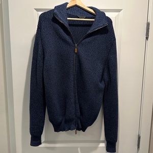 Dalmine Made in Italy Full Zip Merino Wool Sweater Jacket Sz L (54 EU)